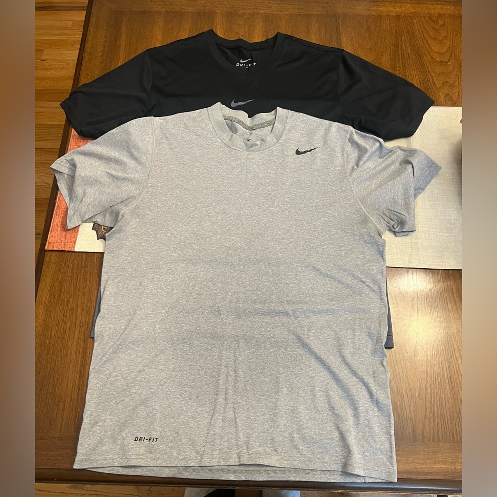 Nike Dri-FIT Black and Light Gray Tees